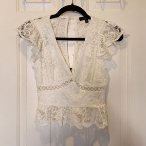 Lulus White Lace Top